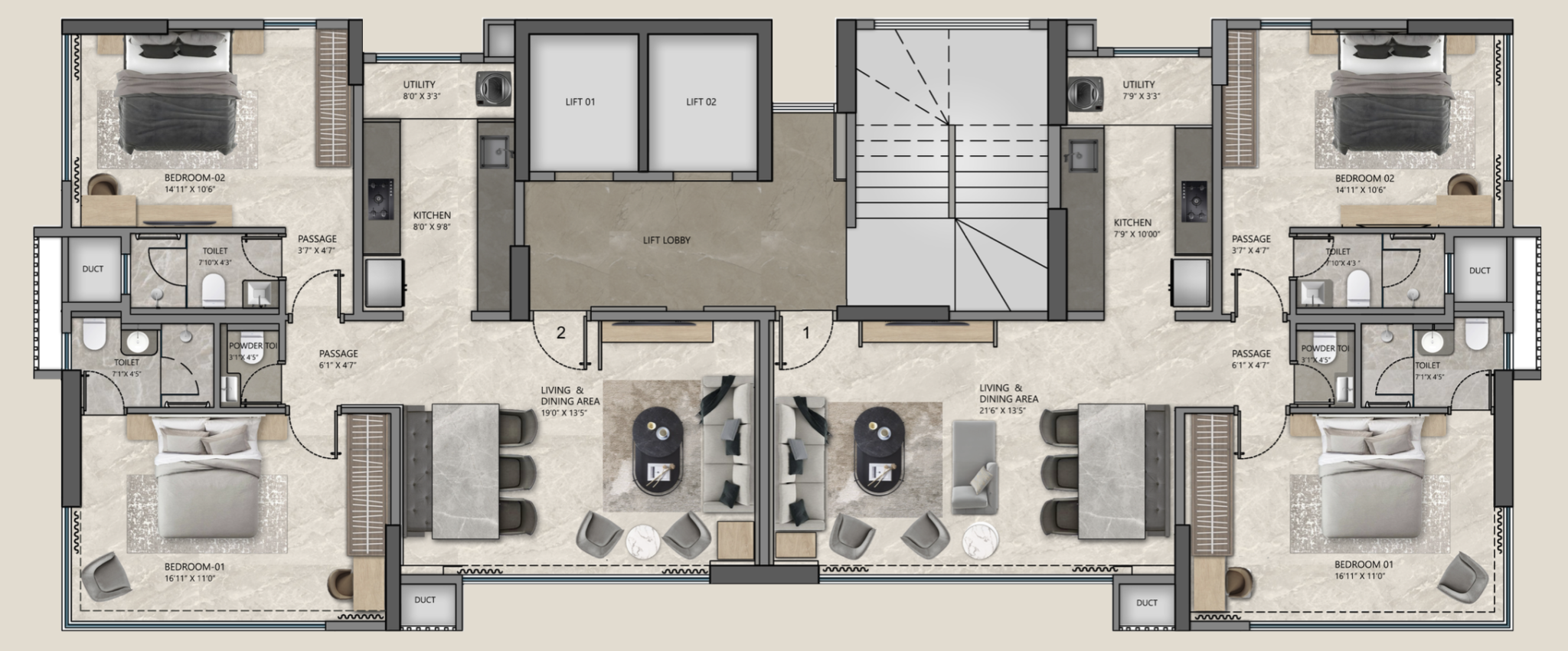 Exclusive 3BHK Apartment Per Floor